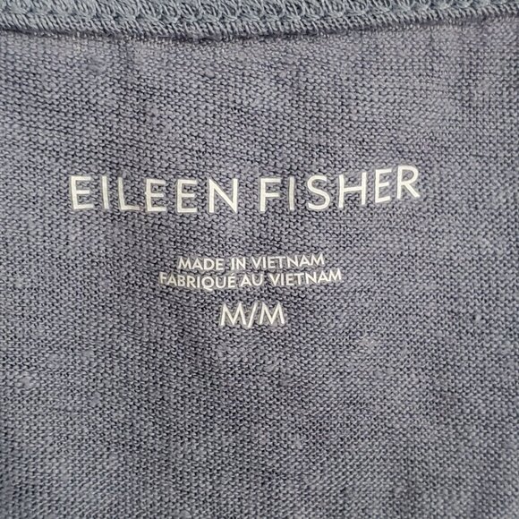 Eileen Fisher M Tunic Top Linen Long Sleeve Oversized Hi Lo Hem Relaxed Fit - Picture 8 of 9